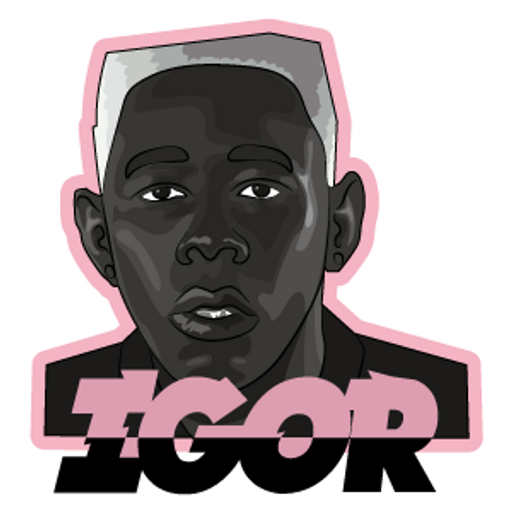 here is a  Tyler the Creator Igor from the Rappers collection for sticker mania