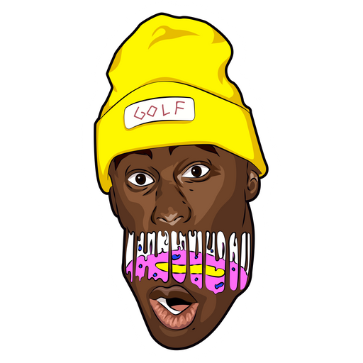 here is a Tyler the Creator Drip Face Sticker from the Rappers collection for sticker mania