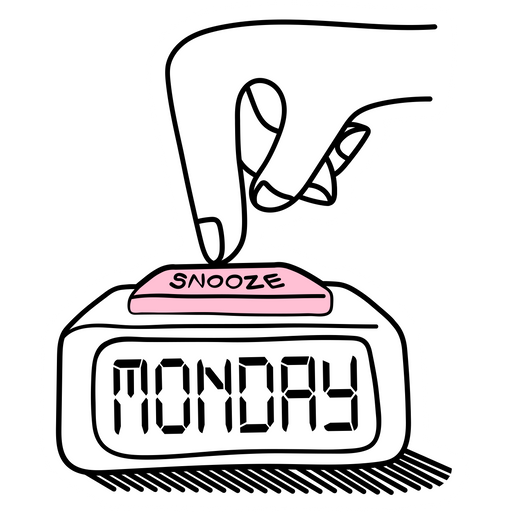 here is a Snooze Monday Sticker from the School collection for sticker mania