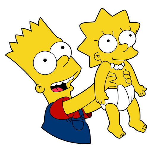 here is a The Simpsons Bart and Small Lisa Sticker from the The Simpsons collection for sticker mania