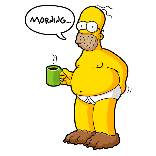 here is a The Simpsons Homer Morning Sticker from the The Simpsons collection for sticker mania