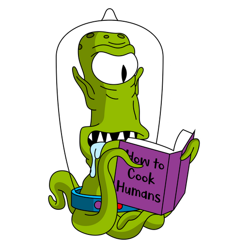 here is a The Simpsons Alien with Book Sticker from the The Simpsons collection for sticker mania