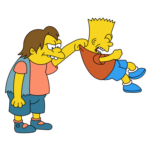 here is a The Simpsons Nelson Bullies Bart Sticker from the The Simpsons collection for sticker mania