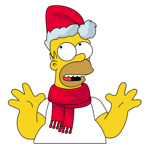 here is a Homer Simpson in Santa Hat Sticker from the The Simpsons collection for sticker mania