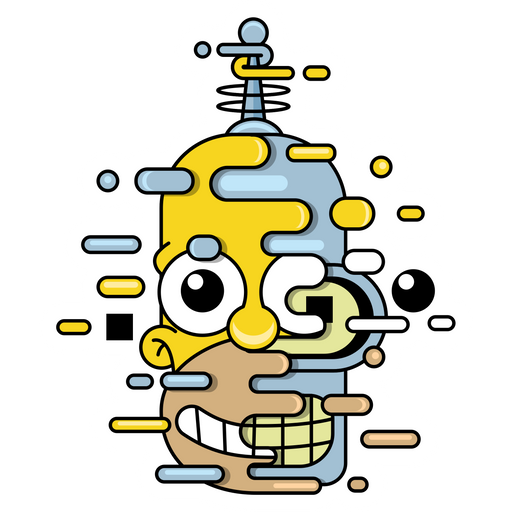 here is a The Simpsons Homer Bender Sticker from the The Simpsons collection for sticker mania