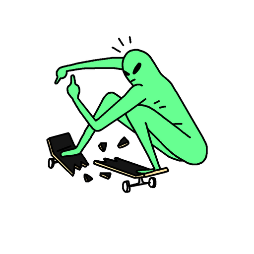 here is a Alien Breaks Skateboard Deck Sticker from the Skateboard collection for sticker mania