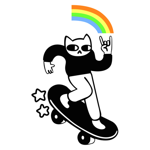 here is a Coolest Cat on Skateboard Sticker from the Skateboard collection for sticker mania