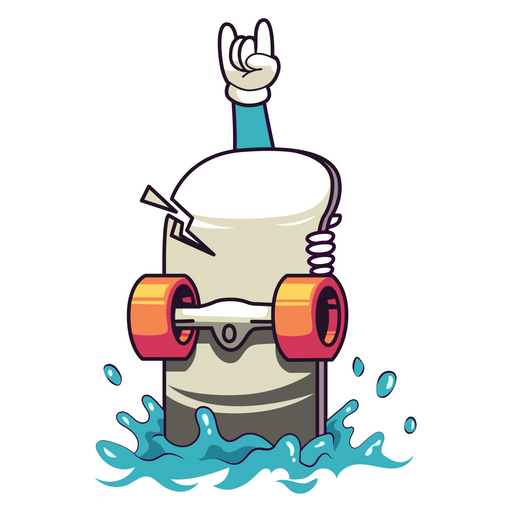 here is a Floating Skateboard and Rock Hand Sticker from the Skateboard collection for sticker mania