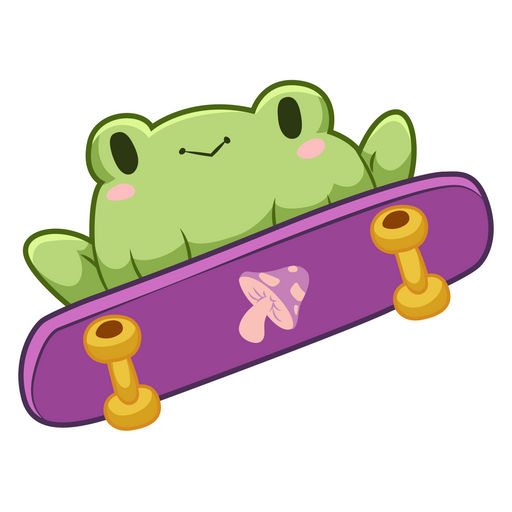 here is a Frog on Skateboard Sticker from the Skateboard collection for sticker mania