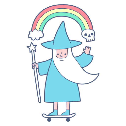here is a Wizard on Skateboard Sticker from the Skateboard collection for sticker mania