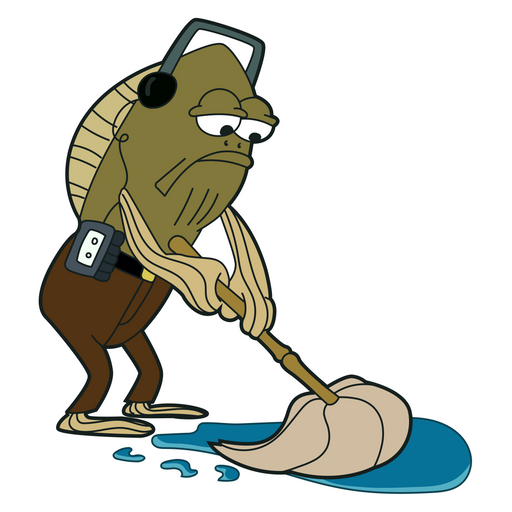 here is a Fred the Fish Mopping Meme Sticker from the SpongeBob collection for sticker mania