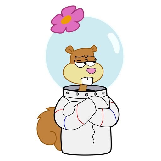 here is a SpongeBob Offended Sandy Cheeks Sticker from the SpongeBob collection for sticker mania