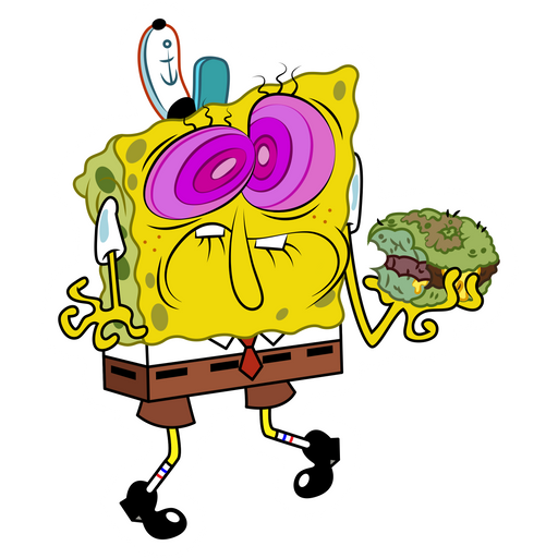 here is a SpongeBob with Poisoned Burger Sticker from the SpongeBob collection for sticker mania