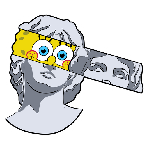 here is a SpongeBob Greek Statue Sticker from the SpongeBob collection for sticker mania