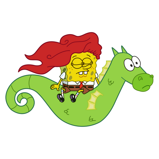 here is a SpongeBob on Seahorse Sticker from the SpongeBob collection for sticker mania