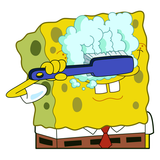 here is a SpongeBob Washing Eyes Sticker from the SpongeBob collection for sticker mania