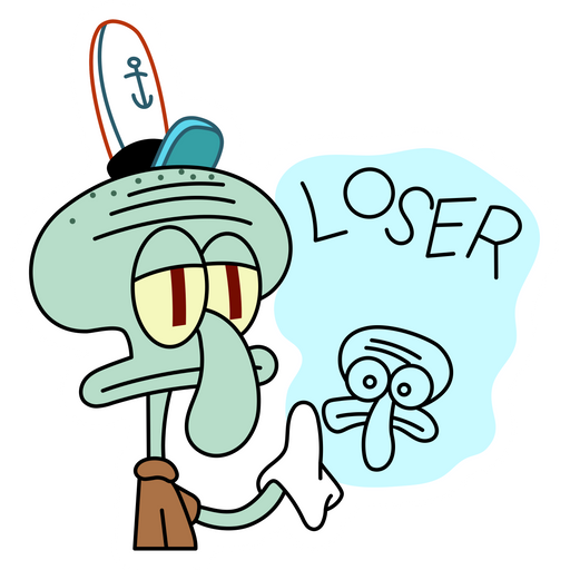 here is a Squidward Loser Sticker from the SpongeBob collection for sticker mania