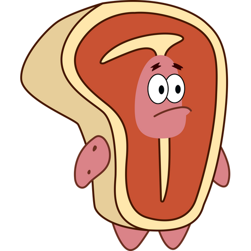 here is a Patrick Star in Steak Costume Sticker from the SpongeBob collection for sticker mania