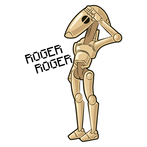 here is a Star Wars Battle Droid Roger Sticker from the Star Wars collection for sticker mania
