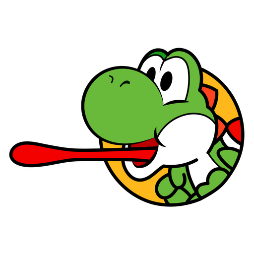 here is a Super Mario Yoshi Shows Tongue Sticker from the Super Mario collection for sticker mania