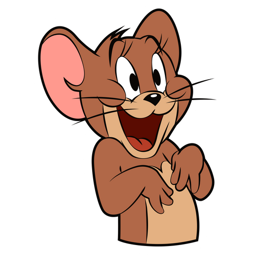 here is a Tom and Jerry Happy Jerry The Mouse Sticker from the Tom and Jerry collection for sticker mania