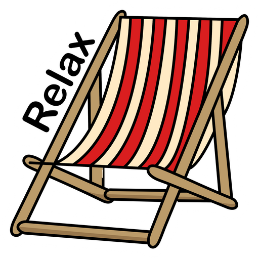 here is a Relax Deck Chair Sticker from the Travel collection for sticker mania