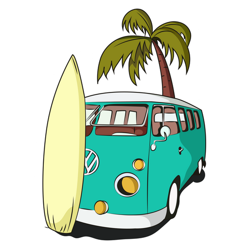 here is a VW Camper Van and Surf Sticker from the Travel collection for sticker mania