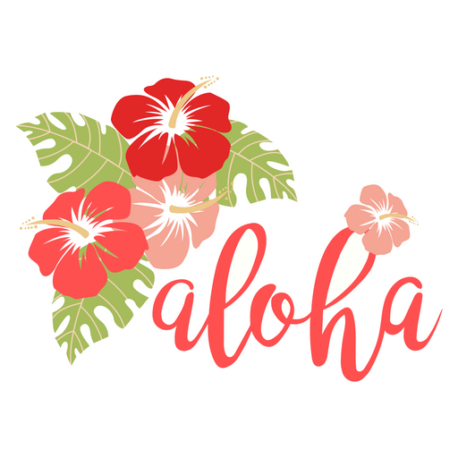 Aloha Hibiscus Flowers Sticker Sticker Mania