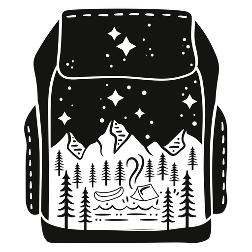 here is a Black Backpack Сamping Sticker from the Travel collection for sticker mania