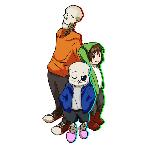 here is a Bad Time Trio Sticker from the Undertale and Deltarune collection for sticker mania