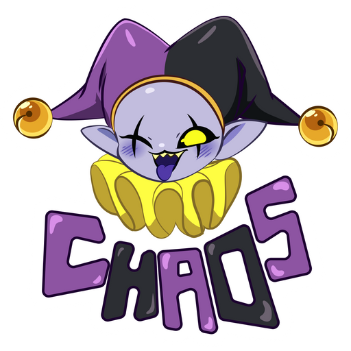 here is a Deltarune Jevil Chaos Sticker from the Undertale and Deltarune collection for sticker mania