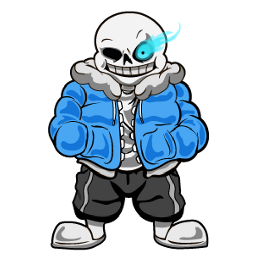 here is a Undertale Sans with Flaming Eye from the Undertale and Deltarune collection for sticker mania