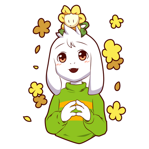 here is a Undertale Asriel Dreemurr with Flowey Sticker from the Undertale and Deltarune collection for sticker mania