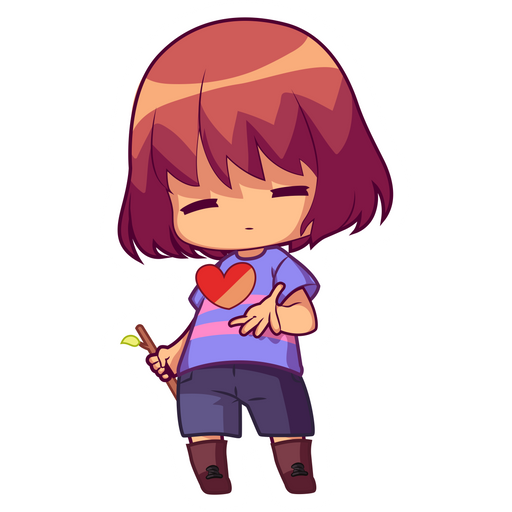 here is a Undertale Frisk and Soul Sticker from the Undertale and Deltarune collection for sticker mania