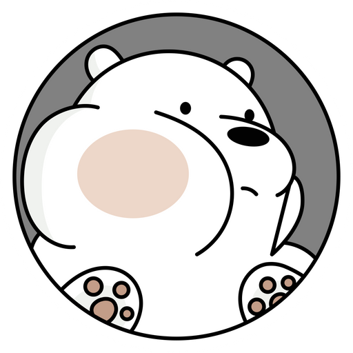 here is a We Bare Bears Ice Bear Stuck Sticker from the We Bare Bears collection for sticker mania