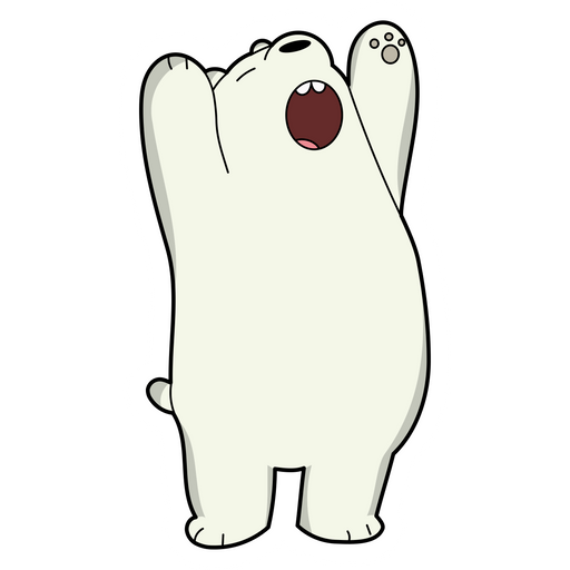 here is a We Bare Bears Ice Bear Yawning Sticker from the We Bare Bears collection for sticker mania