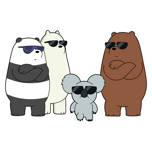 here is a We Bare Bears Nom Nom Gang Sticker from the We Bare Bears collection for sticker mania