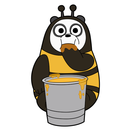 here is a We Bare Bears Panda Bee Sticker from the We Bare Bears collection for sticker mania
