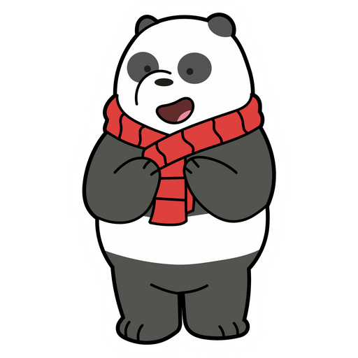 here is a We Bare Bears Panda Christmas Mood Sticker from the We Bare Bears collection for sticker mania