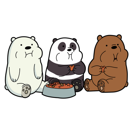 here is a We Bare Bears Eating Sticker from the We Bare Bears collection for sticker mania