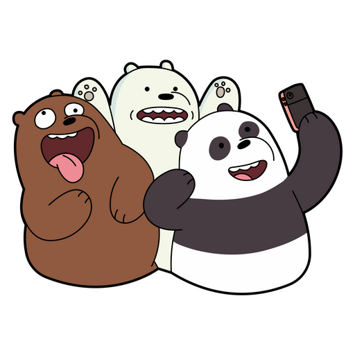 here is a We Bare Bears Selfie Sticker from the We Bare Bears collection for sticker mania