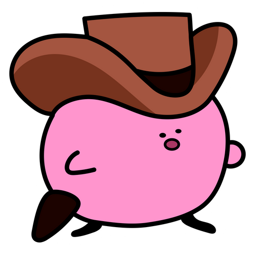here is a TerminalMontage Kirbo Cowboy Sticker from the Youtubers collection for sticker mania