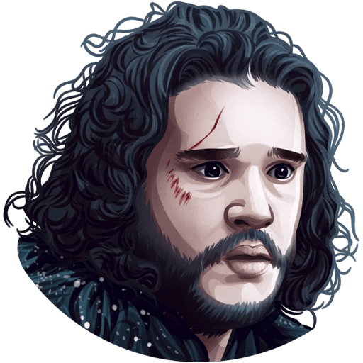 here is a Jon Snow from the Game of Thrones collection for sticker mania