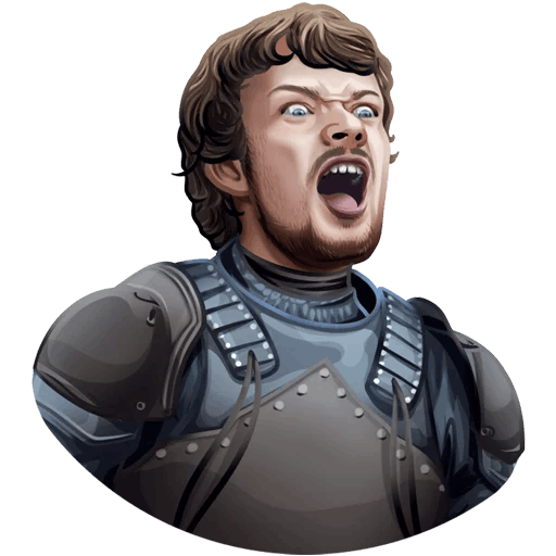 here is a Theon Greyjoy from the Game of Thrones collection for sticker mania