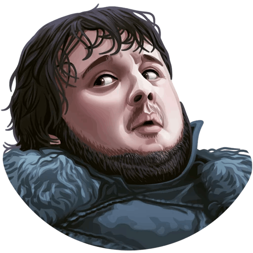 here is a Samwell Tarly from the Game of Thrones collection for sticker mania