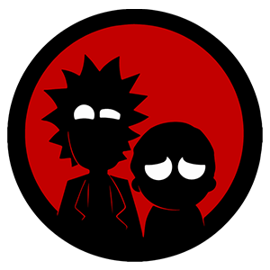 here is a Rick and Morty minimal dark from the Rick and Morty collection for sticker mania