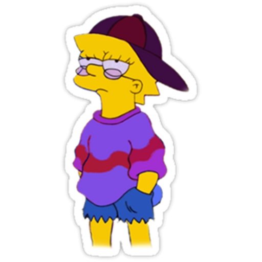 here is a  Lisa Simpson Hippie Sticker from the The Simpsons collection for sticker mania
