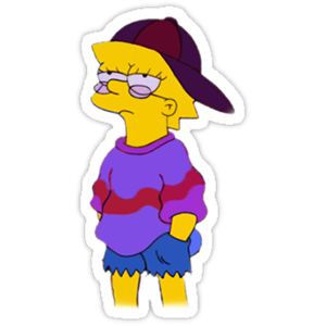 cool and cute  Lisa Simpson Hippie Sticker for stickermania