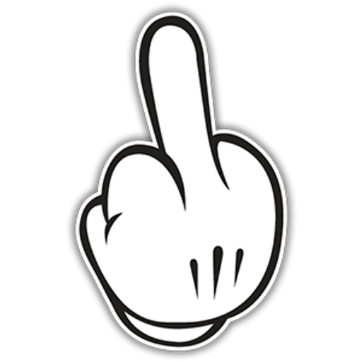 here is a Cartoon Hand Middle Finger Sticker from the Noob Pack collection for sticker mania