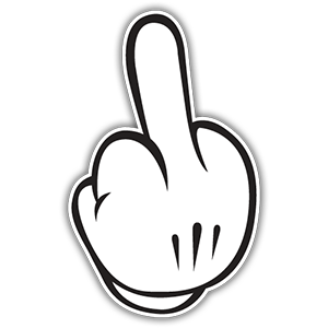 here is a Cartoon Hand Middle Finger Sticker from the Noob Pack collection for sticker mania